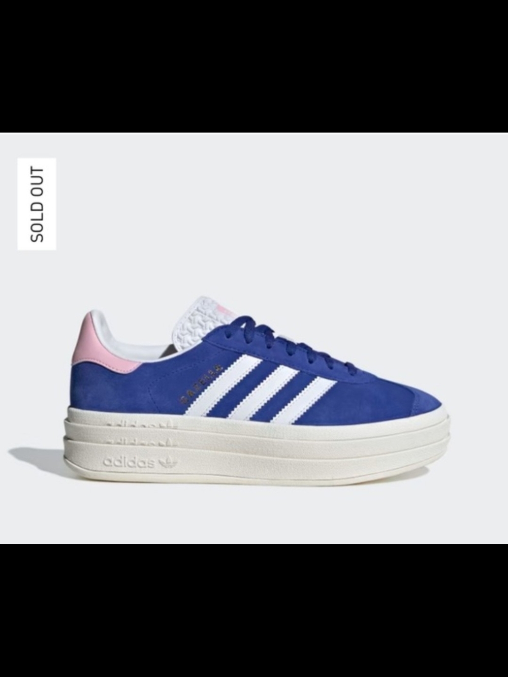Adidas Gazelle Bold Platform Sneakers,Women's 9,True Pink/Blue Suede